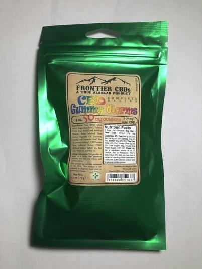 CBD Gummy Worms | 5ct | 50mgCBD | 250mgCBD Total | Frontier CBDs