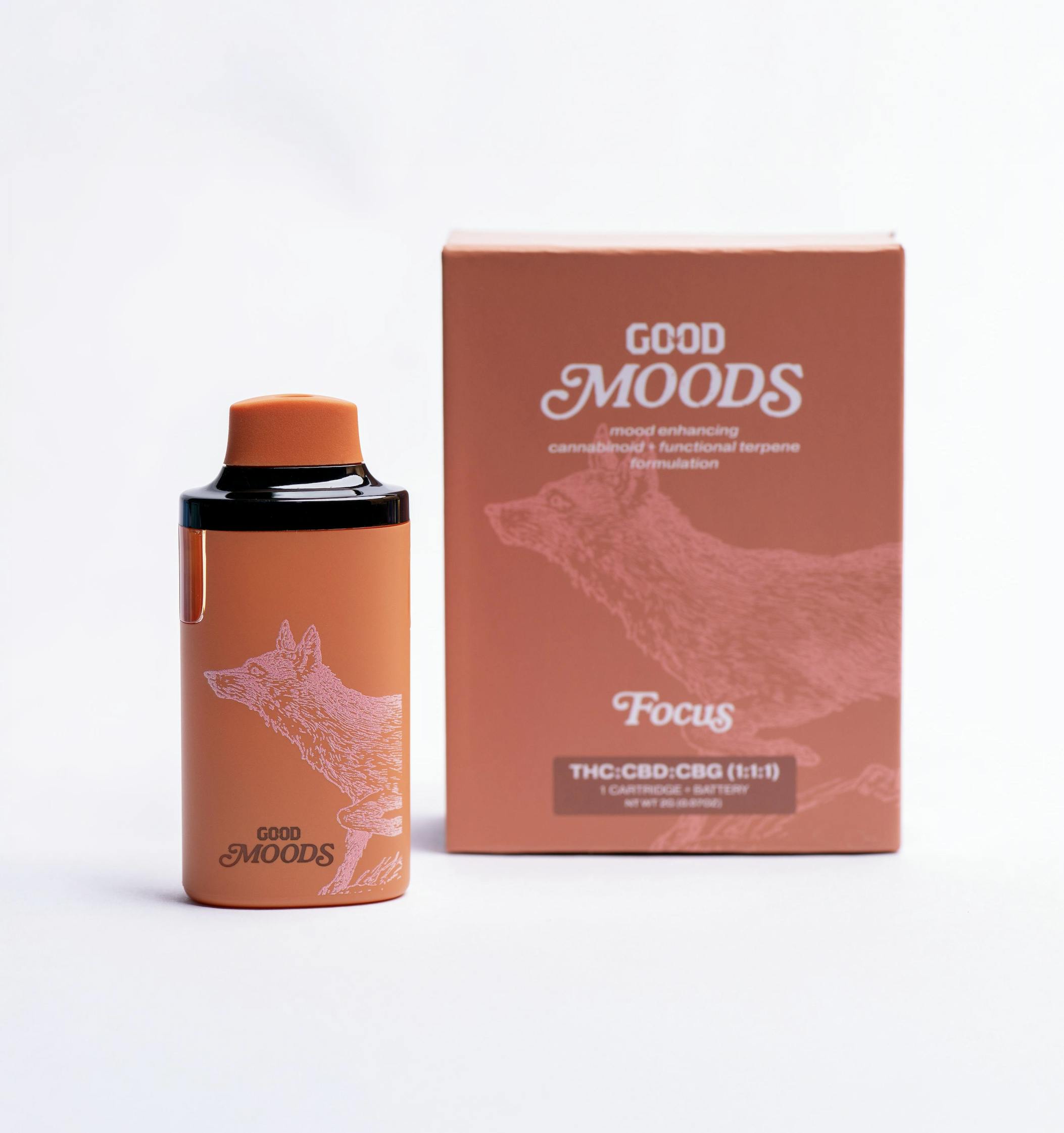 GOOD Moods Focus 1:1:1 THC:CBD:CBG | 2g Disposable Vape | 30%CBD | 31%THC | 29%CBG |GOOD Cannabis