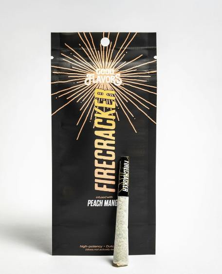 Firecracker Flavors - Peach Mango (hyb) | .6g Infused Preroll | 31.61%THC | GOOD Cannabis
