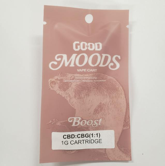 GOOD Moods Boost 1:1 CBD:CBG (NO THC) | Distillate Cartridge | 414mgCBD | 398mgCBG | GOOD Cannabis