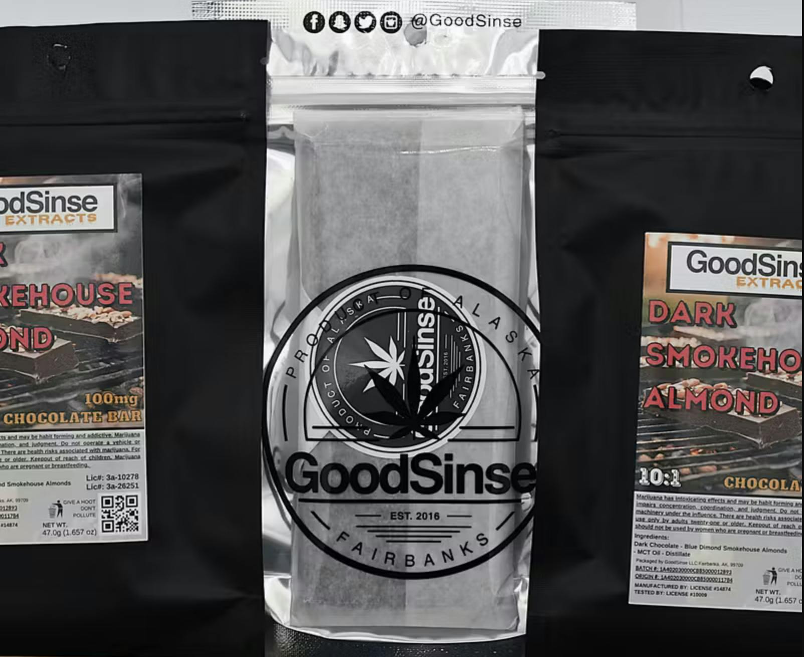 Smokehouse Almond Dark Chocolate (hyb) | Chocolate Bar | 100mgTHC | GoodSinse