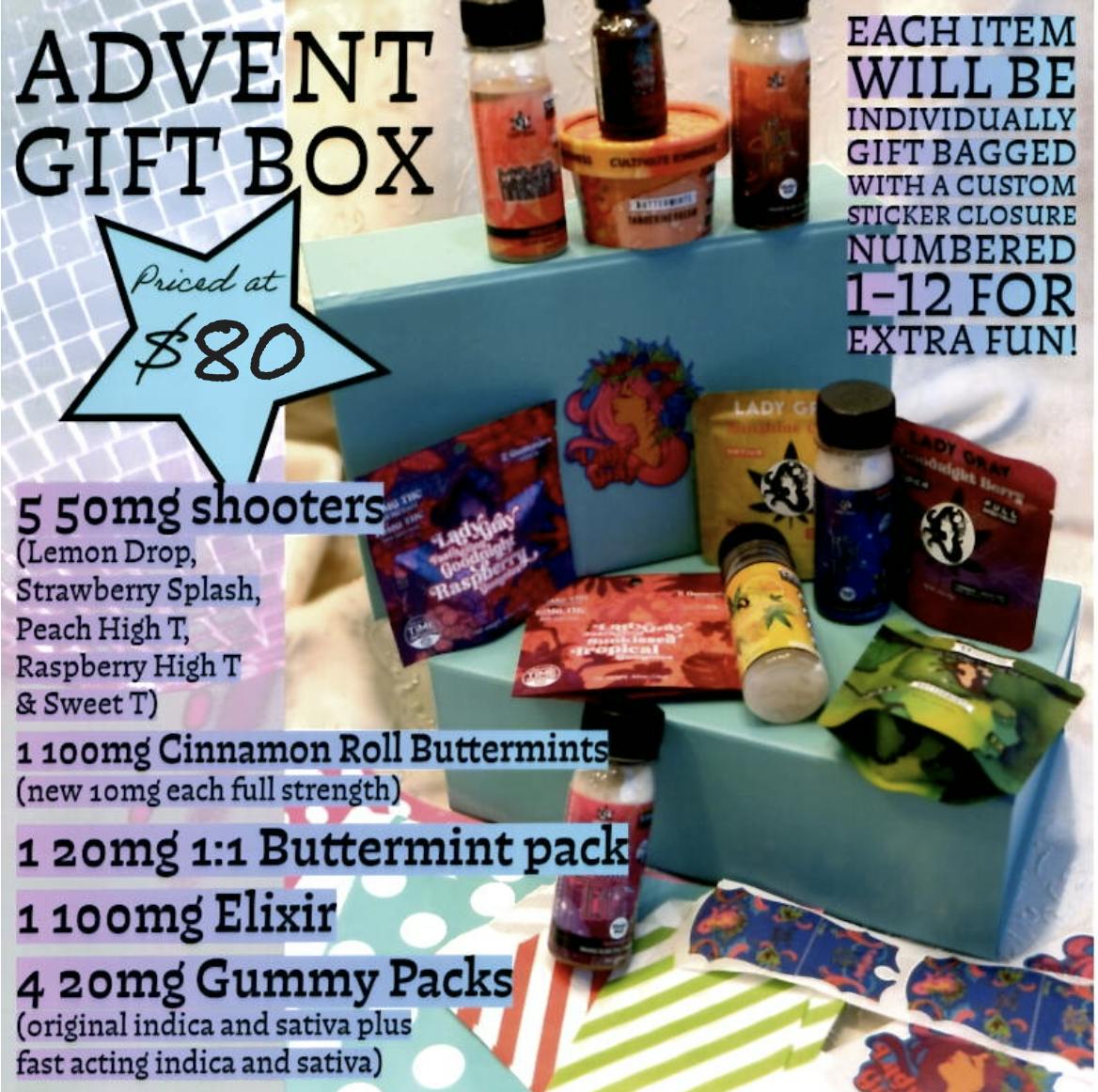 Lady Gray - Advent Gift Box | 550mgTHC | Lady Gray Gourmet