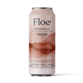 Floe Seltzer Focus Ginger Mojito Functional Mushroom Beverage 12 Oz