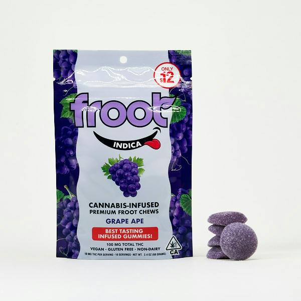 Froot | Grape Ape Gummies | 100mg | 10ct | 10mg/ea