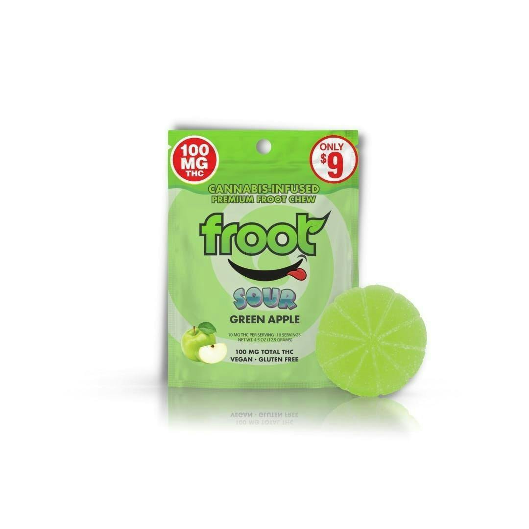 Froot Sour Green Apple Gummy - 100mg Single Cut-to-dose