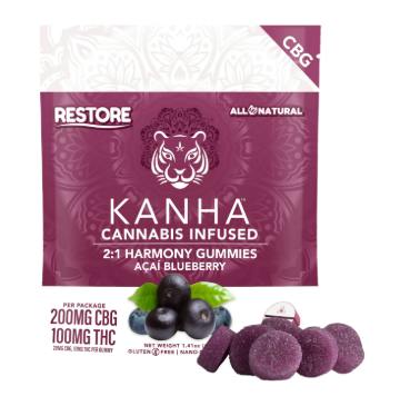Açaí Blueberry 2:1 CBG:THC Gummies | 100mg | 10ct | 10mg/ea