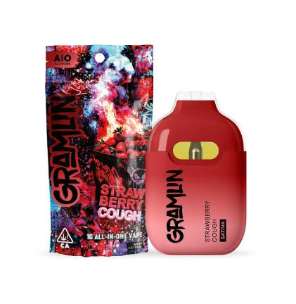Strawberry Cough 1g All-In-One Vape by Gramlin