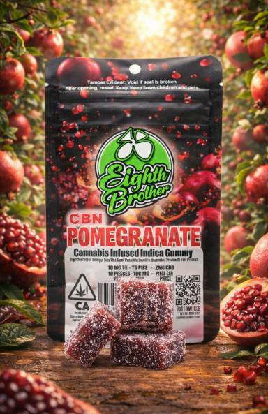Eighth Brother | Cut-a-Dose | CBN Pomegranate Gummies | 100 mg | Single
