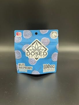 100mg THC Dosed Edibles - Blue Raspberry Flavor Gummies