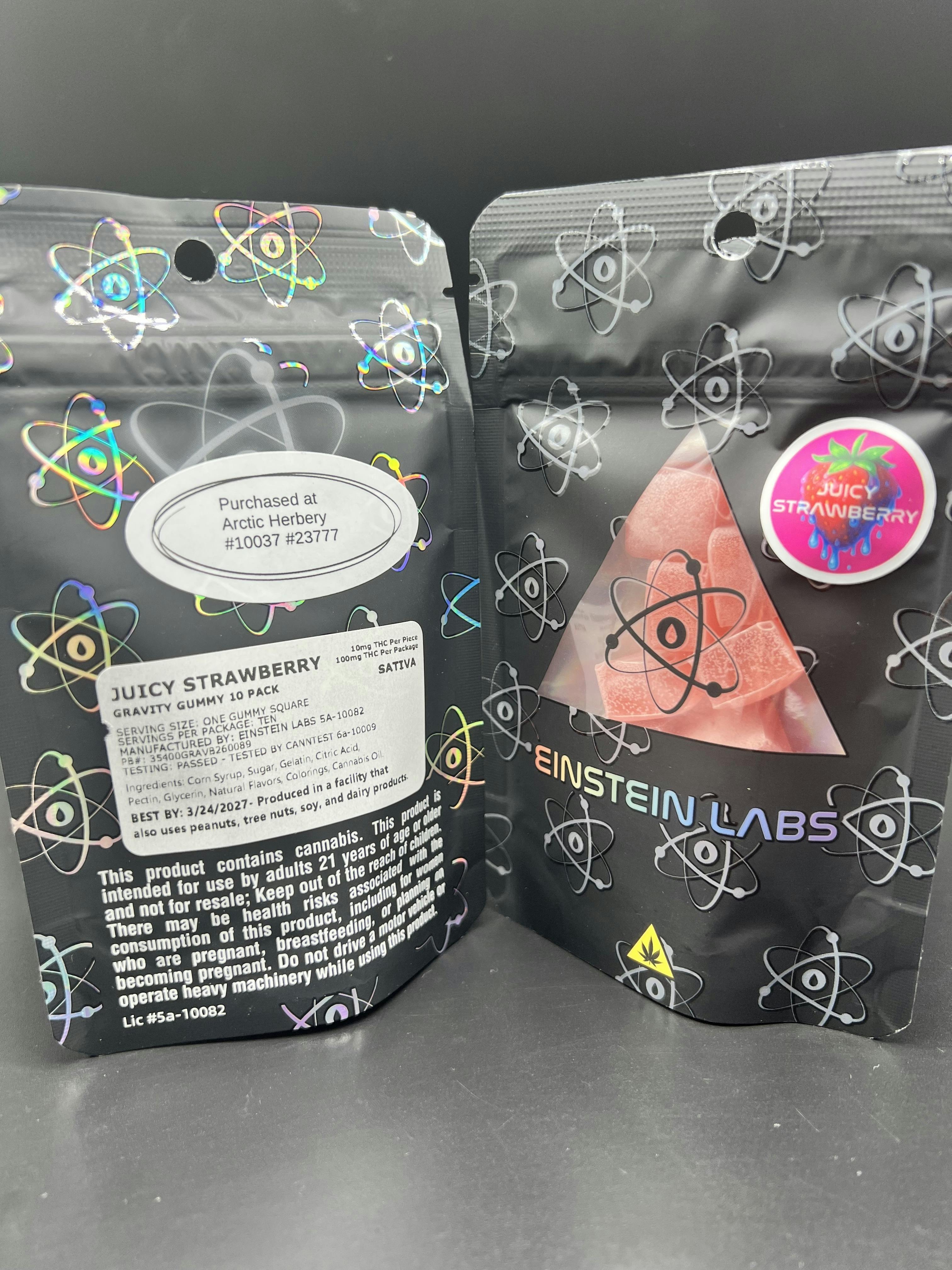 Gravity Gummies | 100mg THC per pack | 10mg THC a piece - Juicy Strawberry (Sativa)