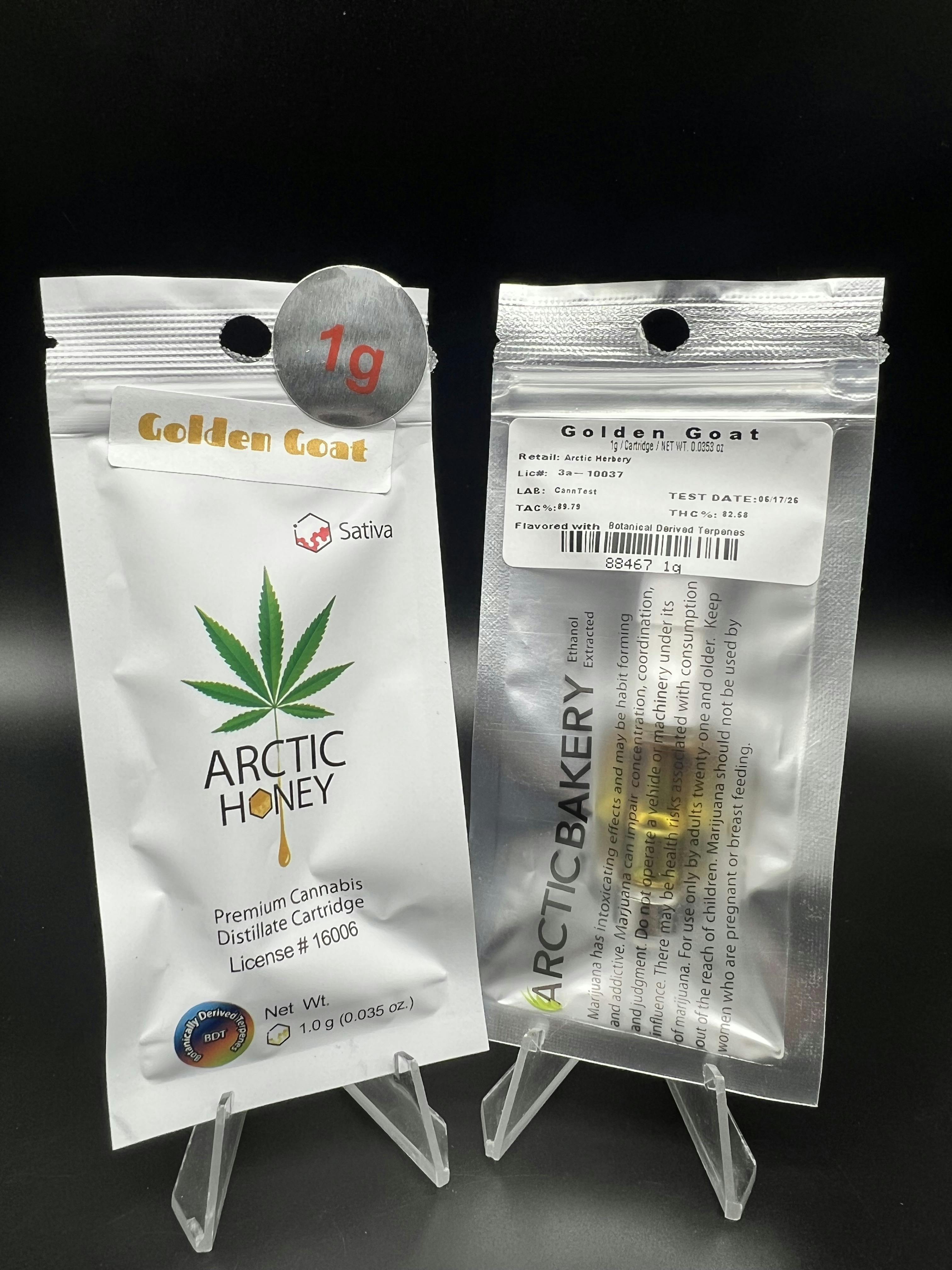 1g Cartridge 82.58% THC - Golden Goat