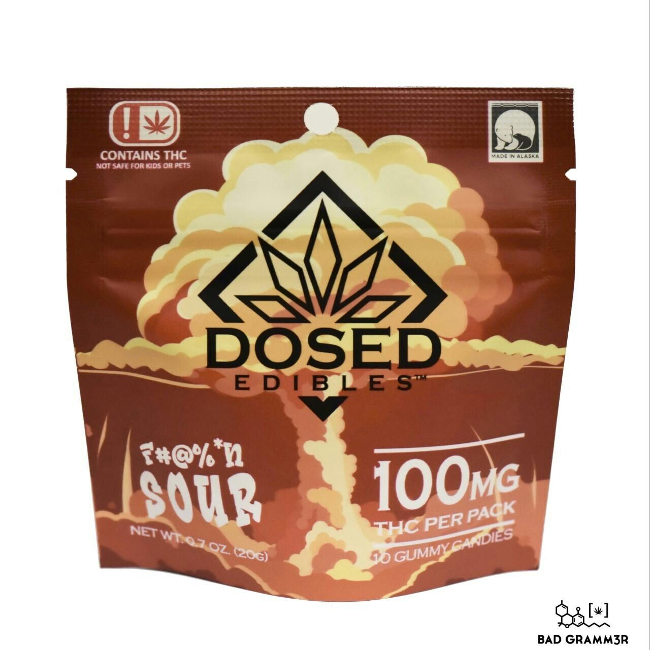 100mg F#@%*N Sour Gummies By Dosed Edibles