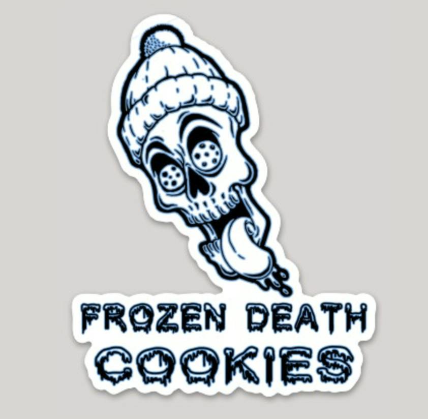 Frozen Death Cookies Sticker at The Fireweed Factory