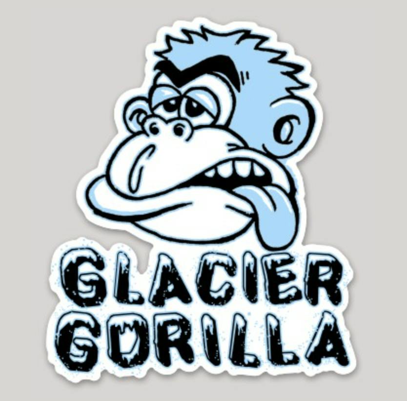 Glacier Gorilla Sticker at The Fireweed Factory