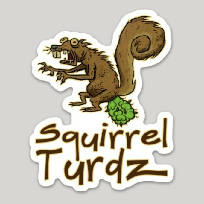 Squirrel Turdz Sticker at The Fireweed Factory