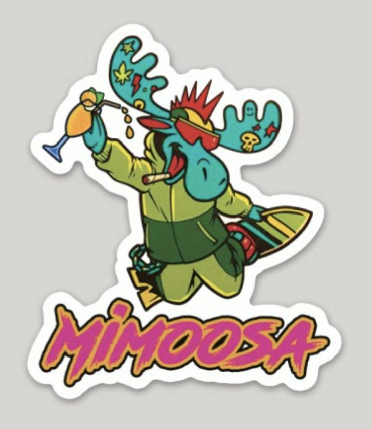Mimoosa Sticker at The Fireweed Factory