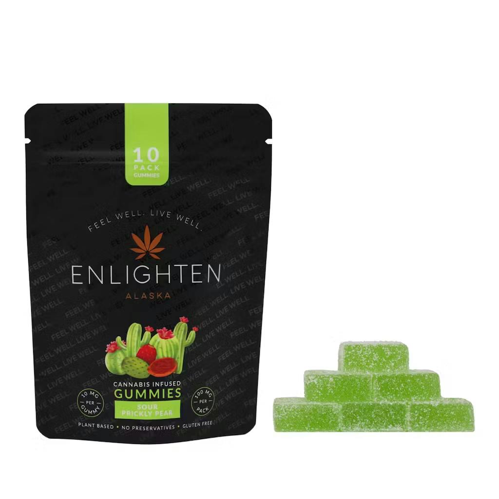 100mg Hybrid Sour Prickly Pear Gummies By Enlighten