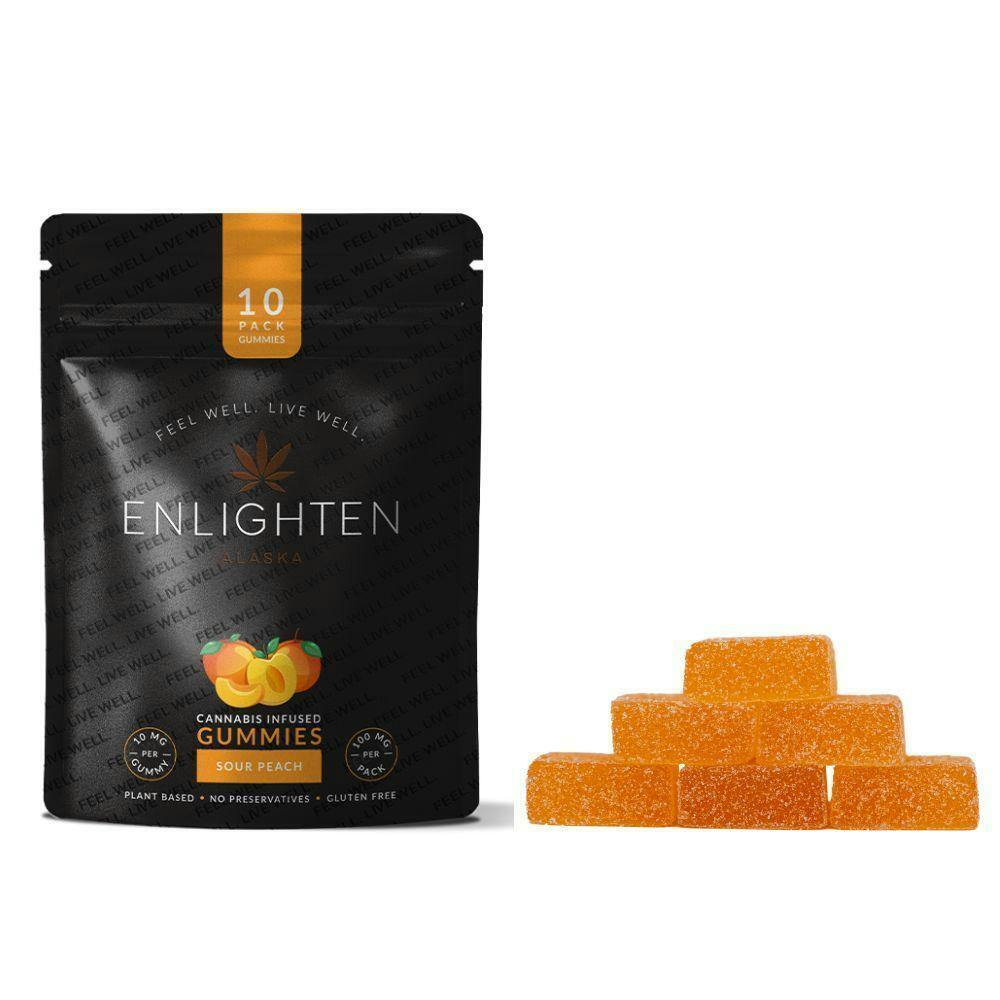 Sour Peach Gummies - 10 Pack (100mg)