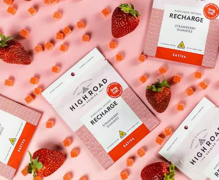 Strawberry Recharge Gummies, 100mg 20-pack by High Road Edibles