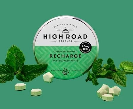 Wintergreen Recharge Mints, 100mg 40-pack by High Road Edibles