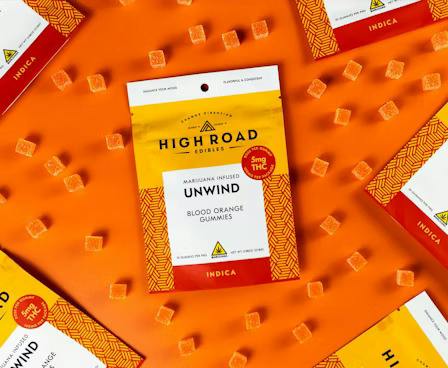 Blood Orange Unwind Gummies, 100mg 20-pack by High Road Edibles