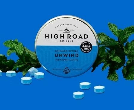 Peppermint Unwind Mints, 100mg 40-pack by High Road Edibles