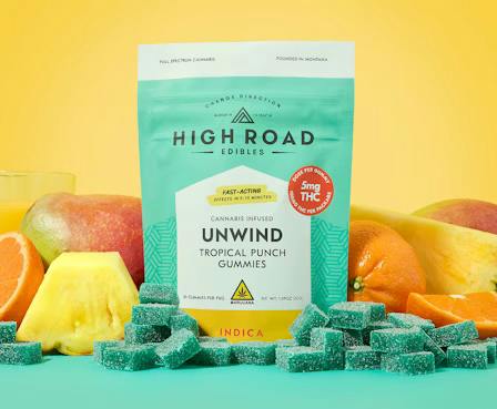High Road Edibles | 20pk Fast-Acting Gummies - Tropical Punch (Unwind) by High Road Edibles