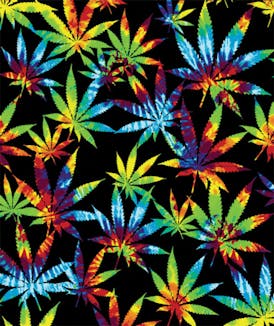 Fleece Blanket - Tie Dye Hemp Leaves