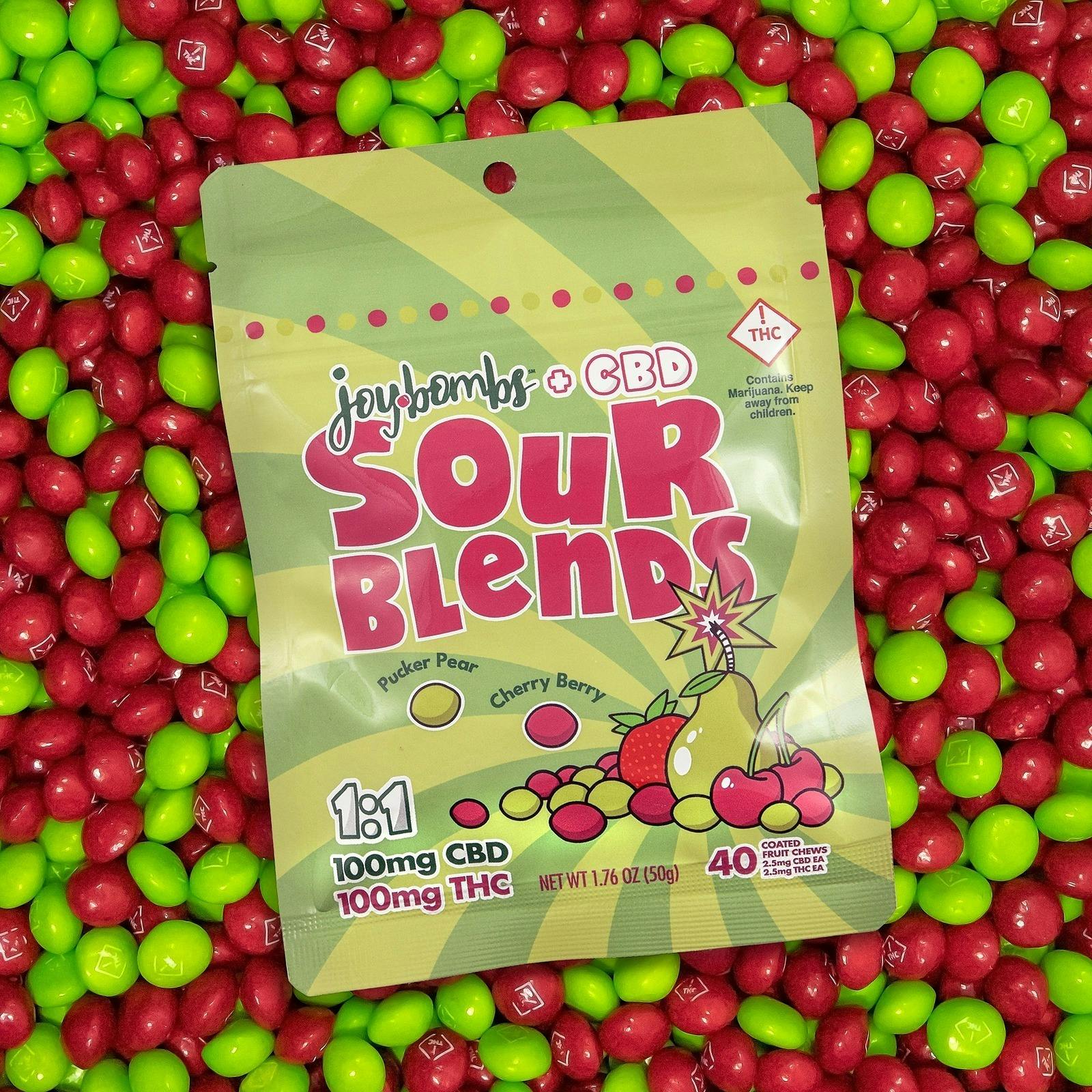Joy Bombs + CBD 1:1 Sour Blends - 100mg THC (40pk / 2.5mg THC & CBD ea)