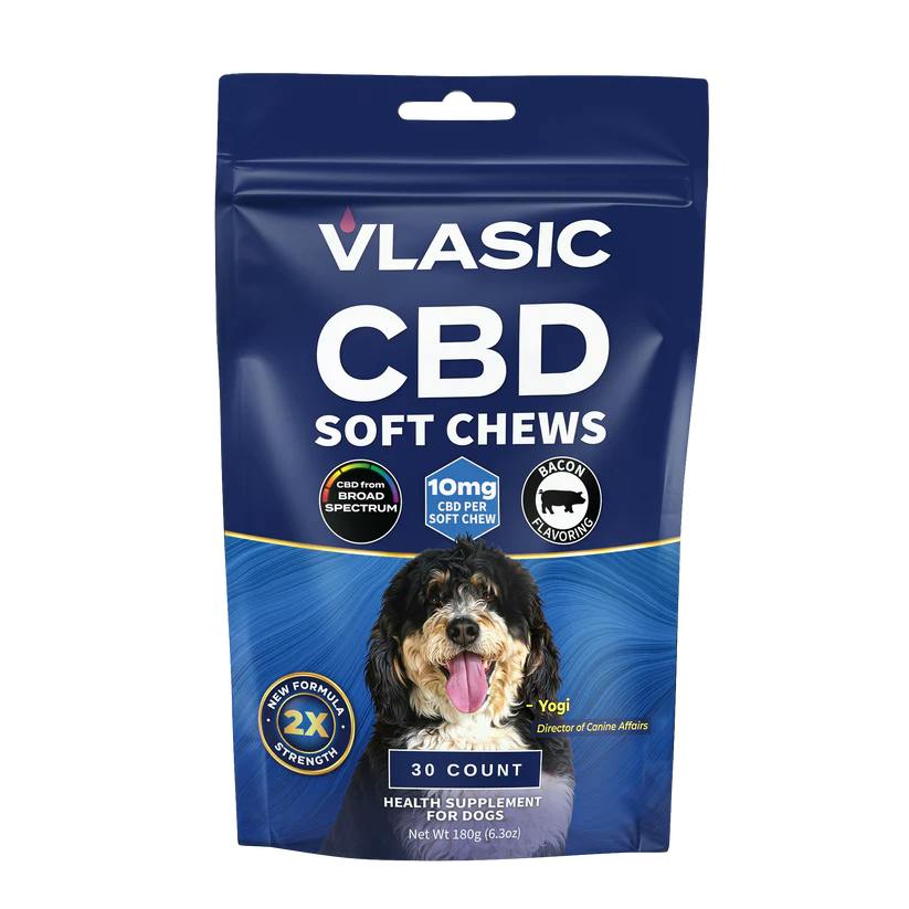 Broad Spectrum CBD Dog Chews (Bacon Flavor) by Vlasic