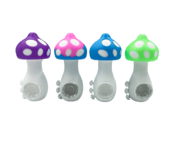 Silicone Mushroom 4.5"glass bowl ass colors