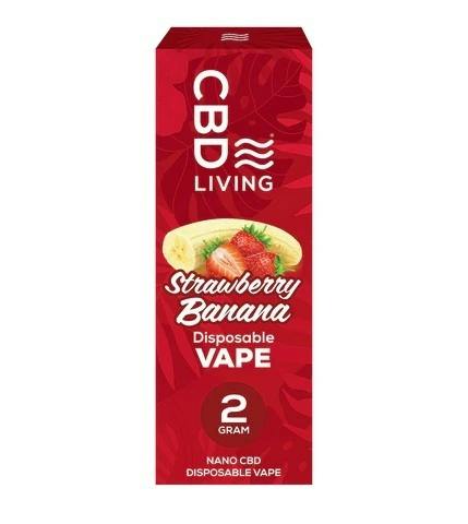 Cbd Living Disposable Vape 2g - Strawberry Banana at Majestic Gardens llc