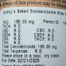 Bubby's Baked | Snickerdoodle bites | 5 x 40mg