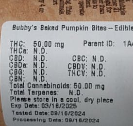 Bubby's Baked | Pumpkin Bites | 5 x 10mg