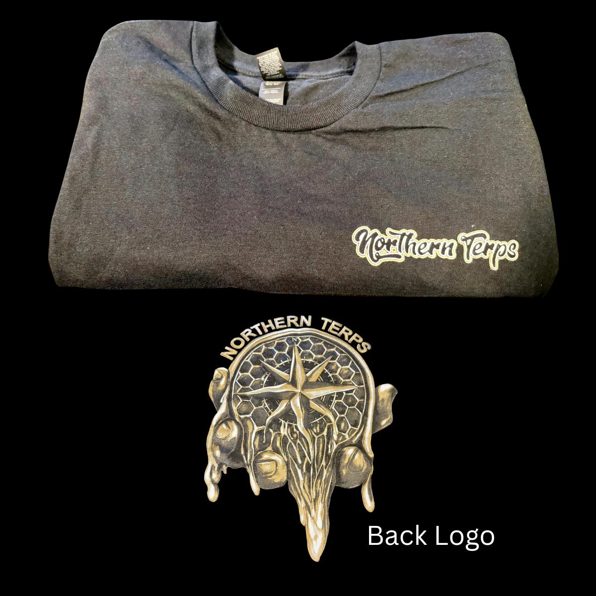 Northern Terps Black (Hand Logo) T Shirt - L