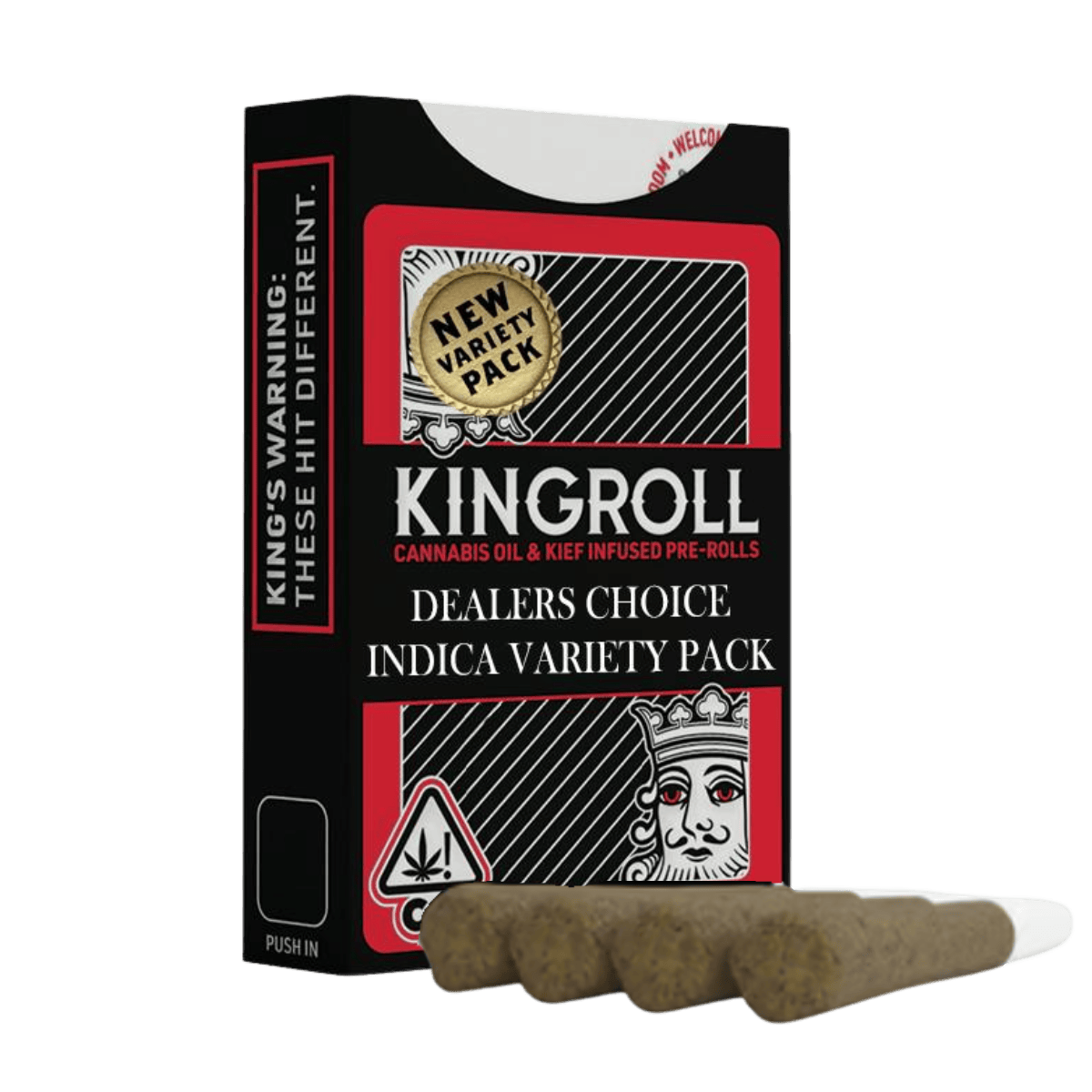 KINGROLL: Kingroll Jrs - Indica Variety Pack #9 - Infused Joints - 0.75g each - 4pk