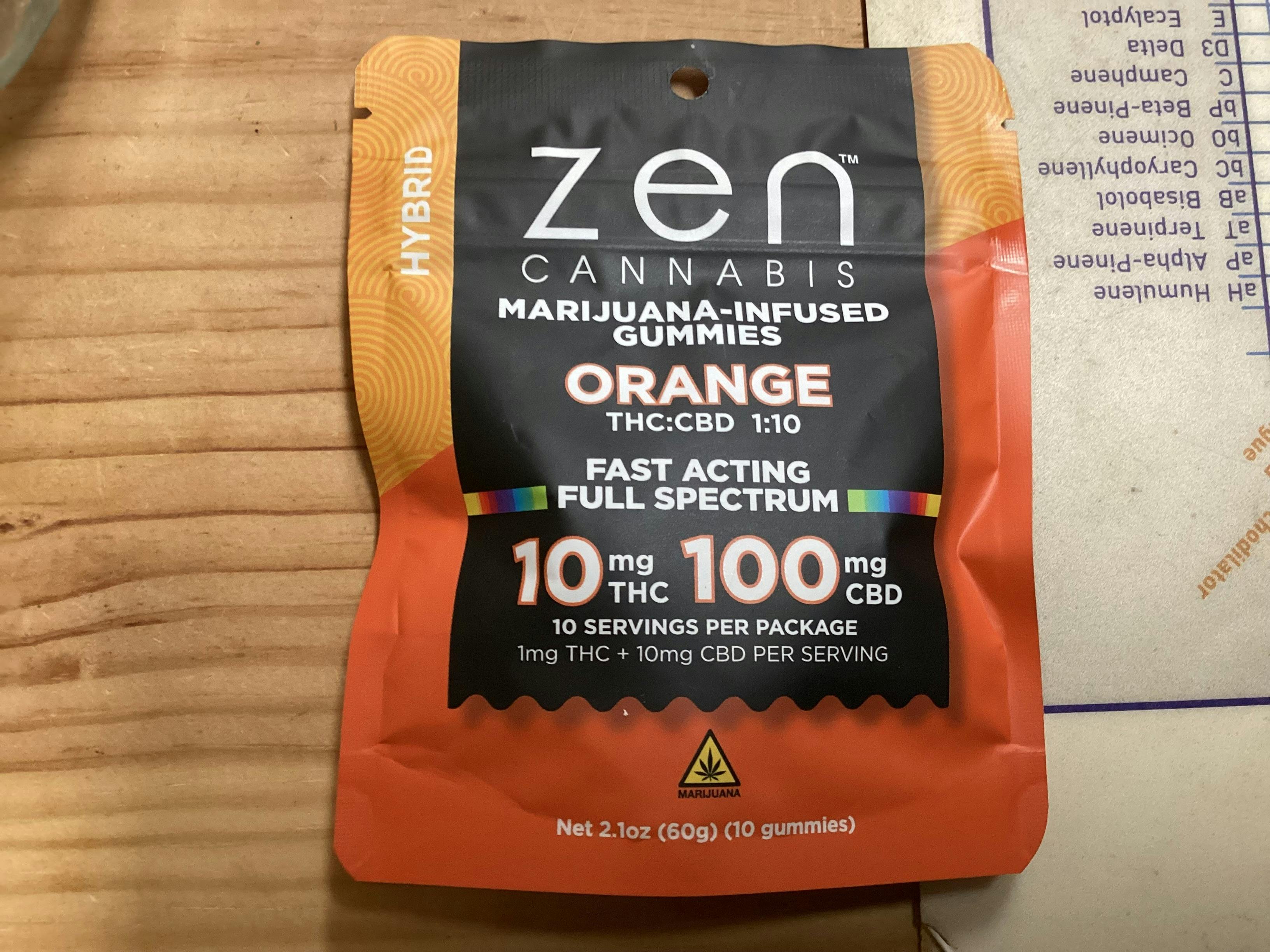 Orange 1:10 THC:CBD 10-Pack Gummies