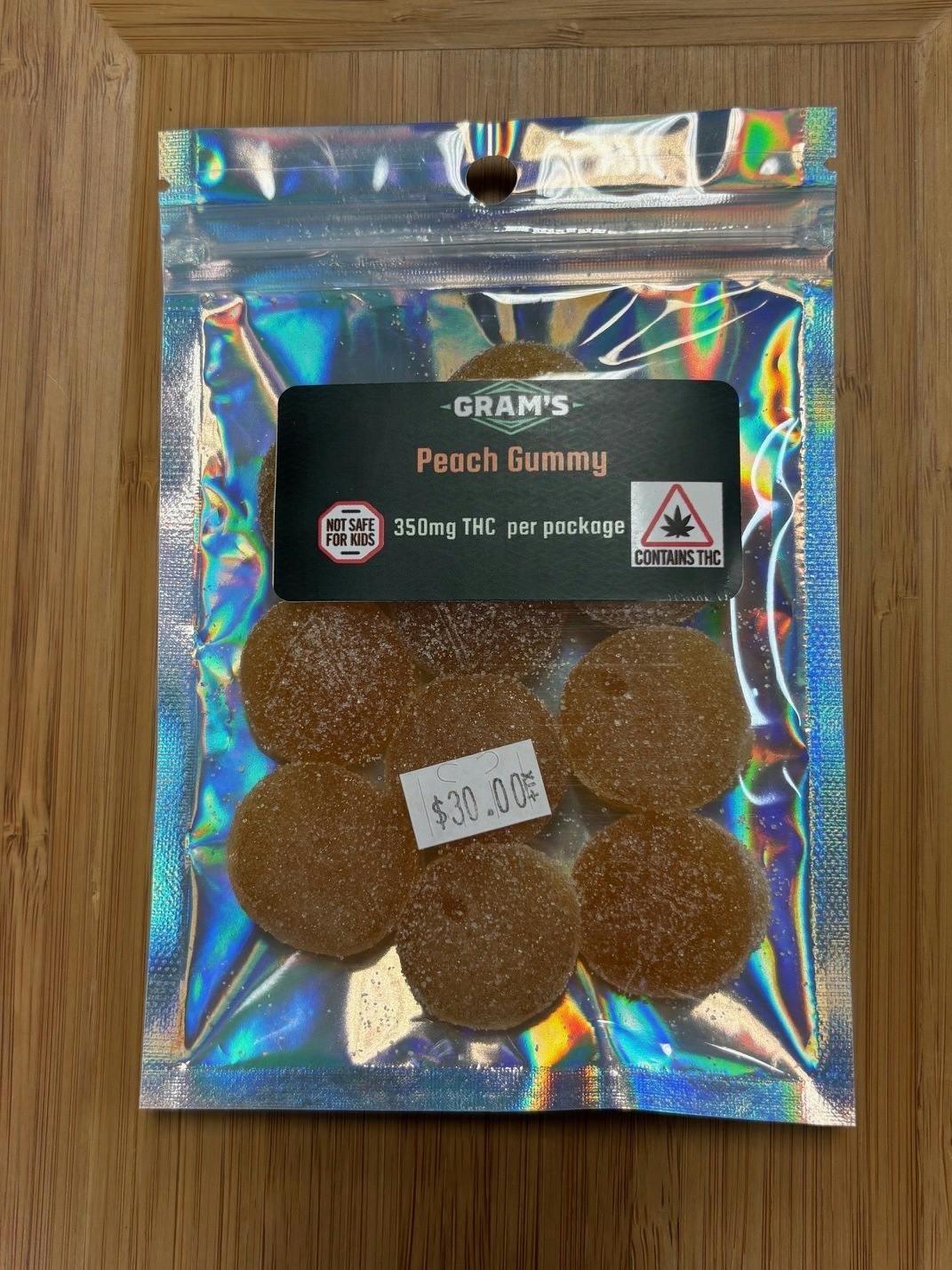 Peach Gummies 350mg cannabis product
