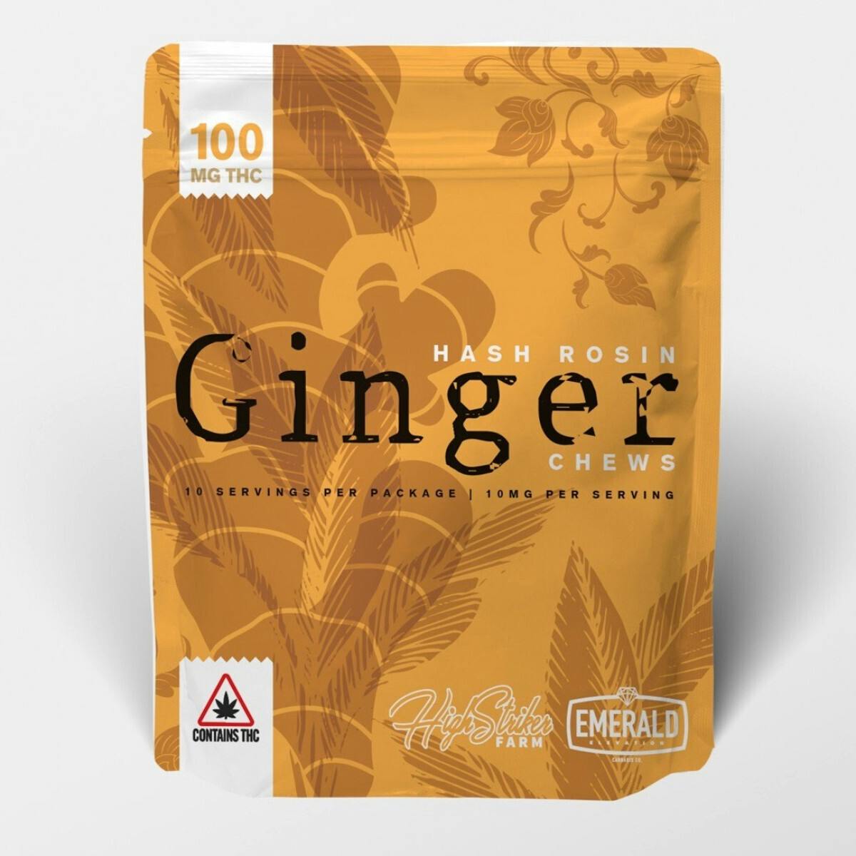Hash Rosin Ginger Chews - 100mg