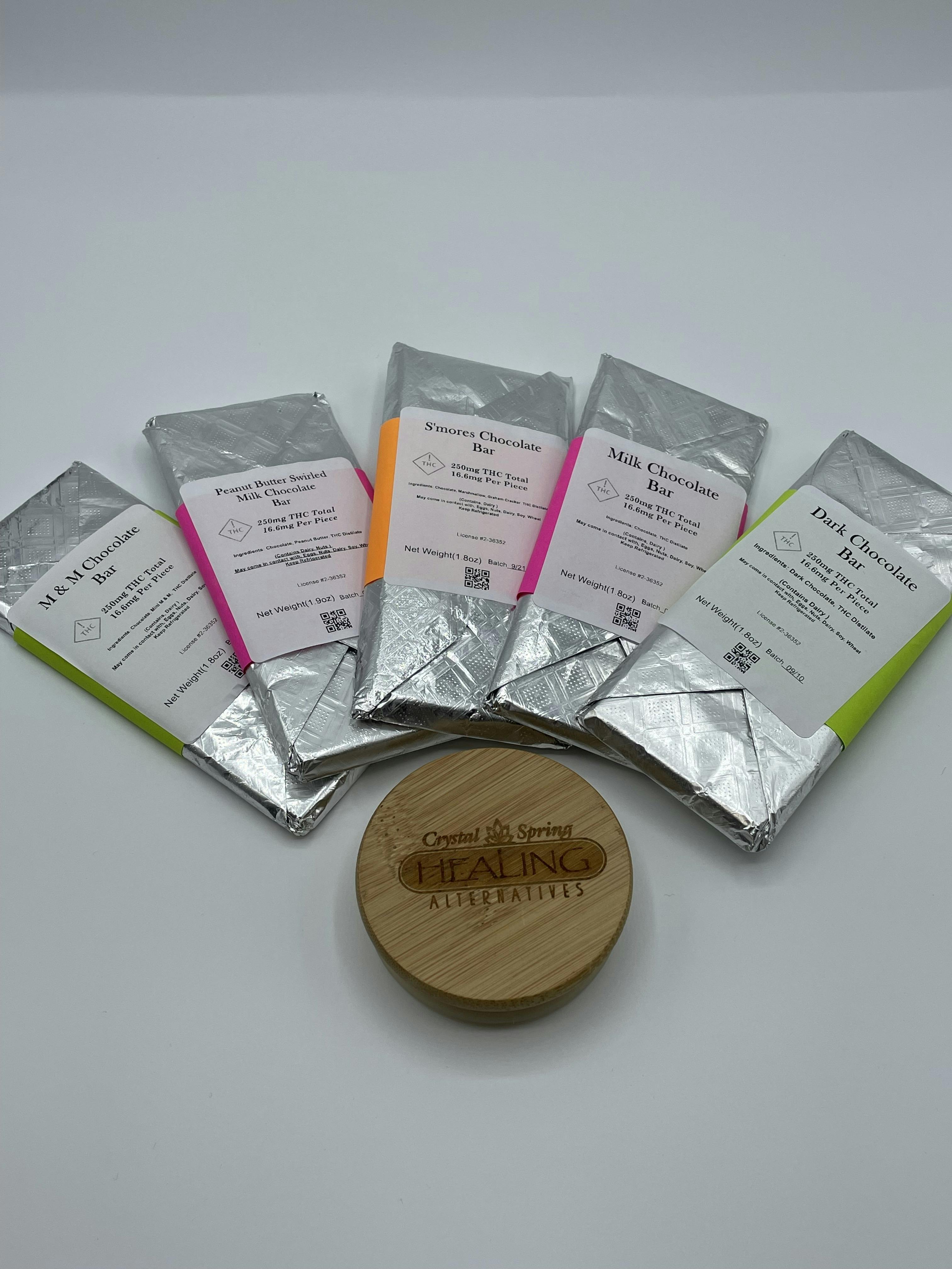 250mg Chocolate Bar-5 Flavors Available, Click for details