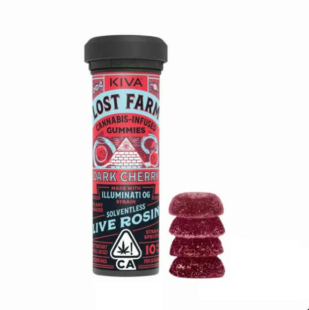 Dark Cherry 'Illuminati OG' Live Rosin Gummies | 100mg | 10ct | 10mg/ea