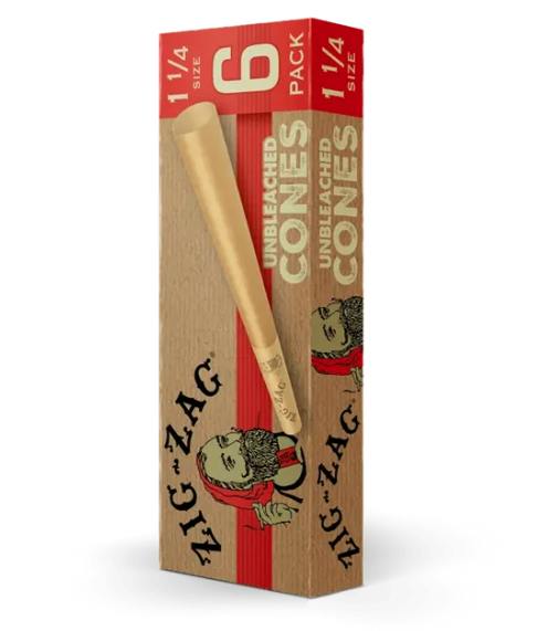Zig Zag Unbleached 1 1/4 Cones (6pk)