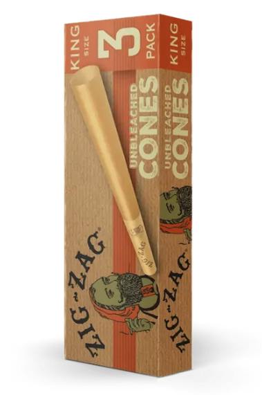 Zig Zag Unbleached King Cones (3pk)