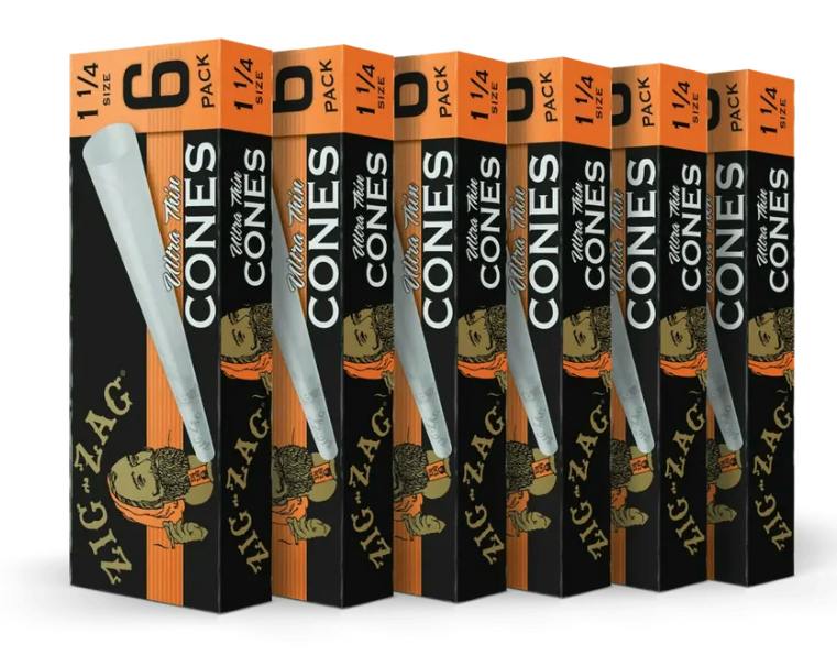 Zig Zag Ultra Thin 1 1/4 Cones (6pk)