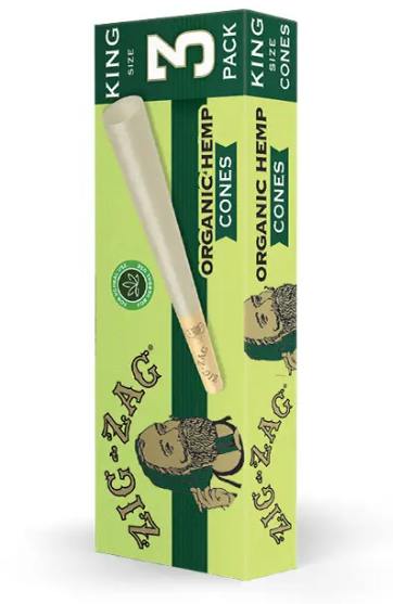Zig Zag Hemp King Cones (3pk)
