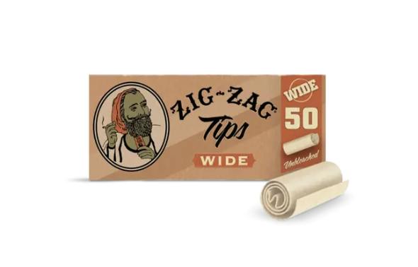Zig Zag Unbleached Wide Tips 50pk
