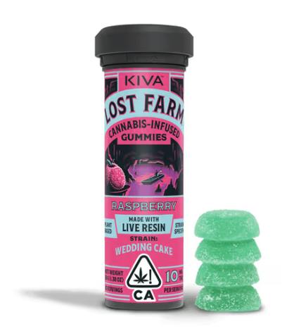 Raspberry 'Wedding Cake' Live Resin Gummies | 100mg | 10ct | 10mg/ea
