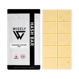 Wisely Edibles - White Chocolate Banana Cream Pie Hash Bar (10mg squares/100mg package Live Rosin)