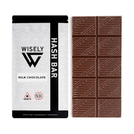 Wisely Edibles - Milk Chocolate Hash Bar (10mg squares/100mg package Live Rosin)
