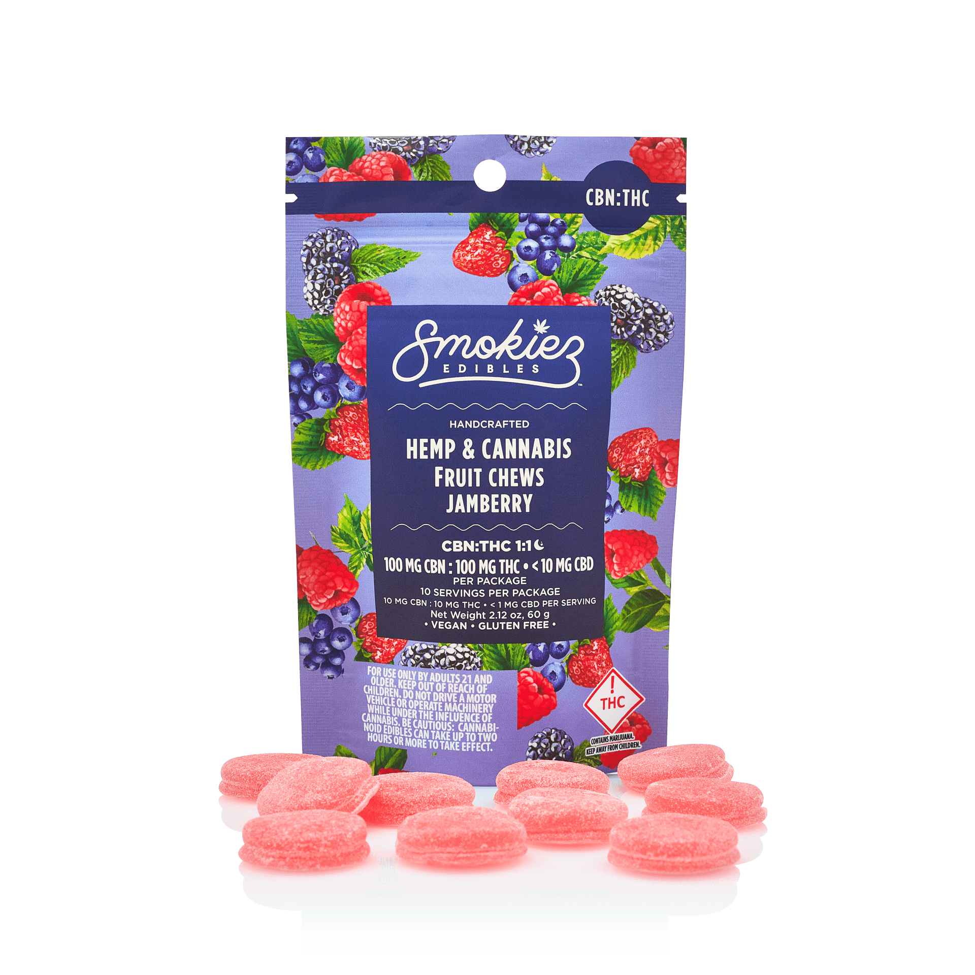 Jamberry 100mg CBN : 100mg THC Fruit Chews
